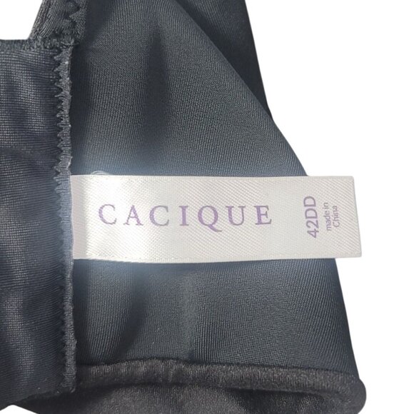 Cacique Underwire Bra Black 42DD Adjustable Lightly Padded Balconette Seamless - Picture 8 of 9